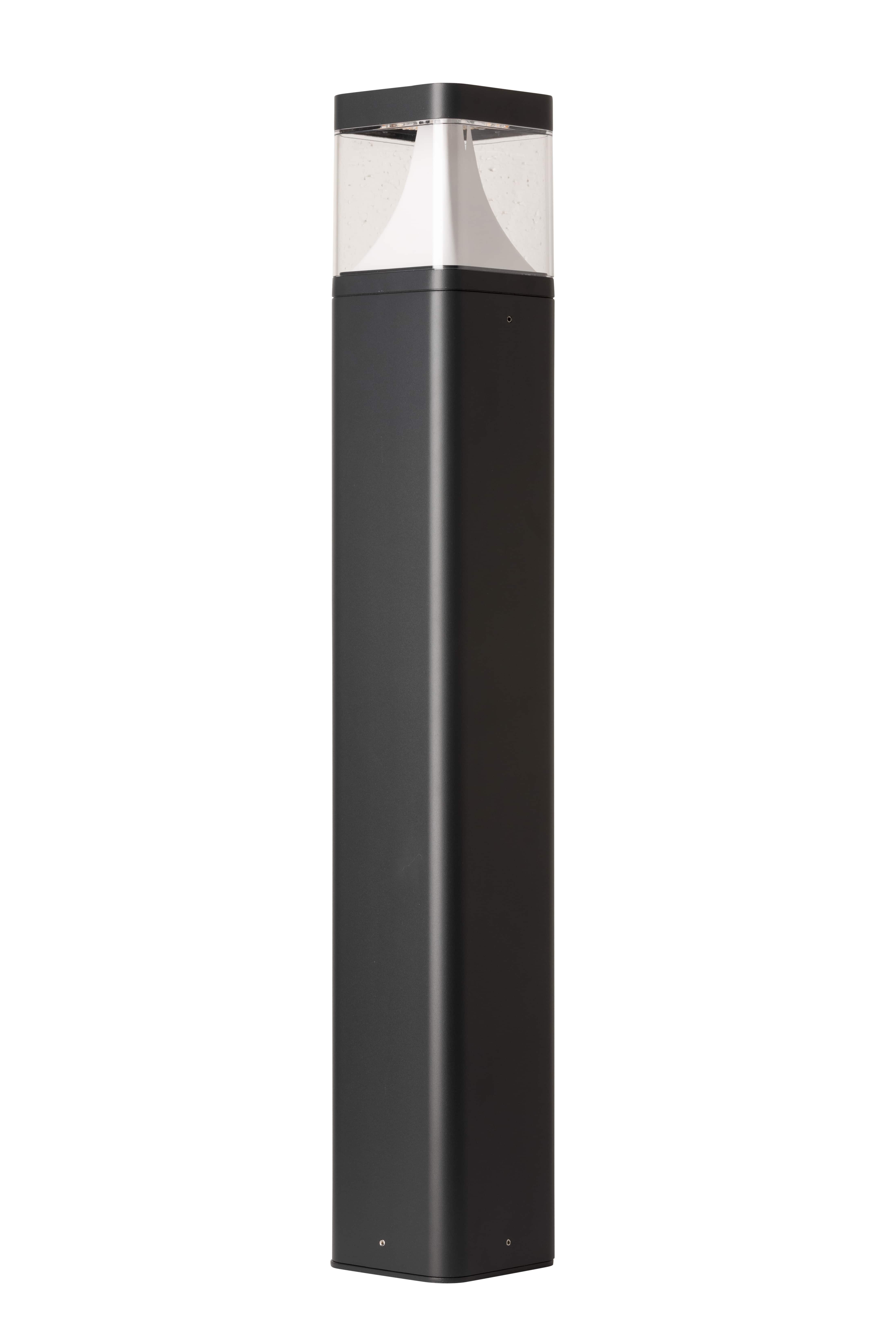 CUBELUX 15W LED, 1100lm, 3000K, 600mm, Die-cast Aluminium Square Bollard,  Dark Grey