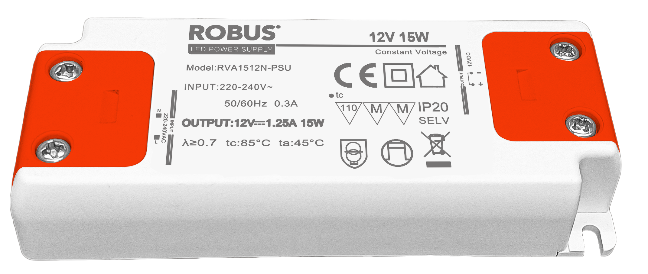 VEGAS 180W, 12V, IP20 constant voltage driver, non dimmable