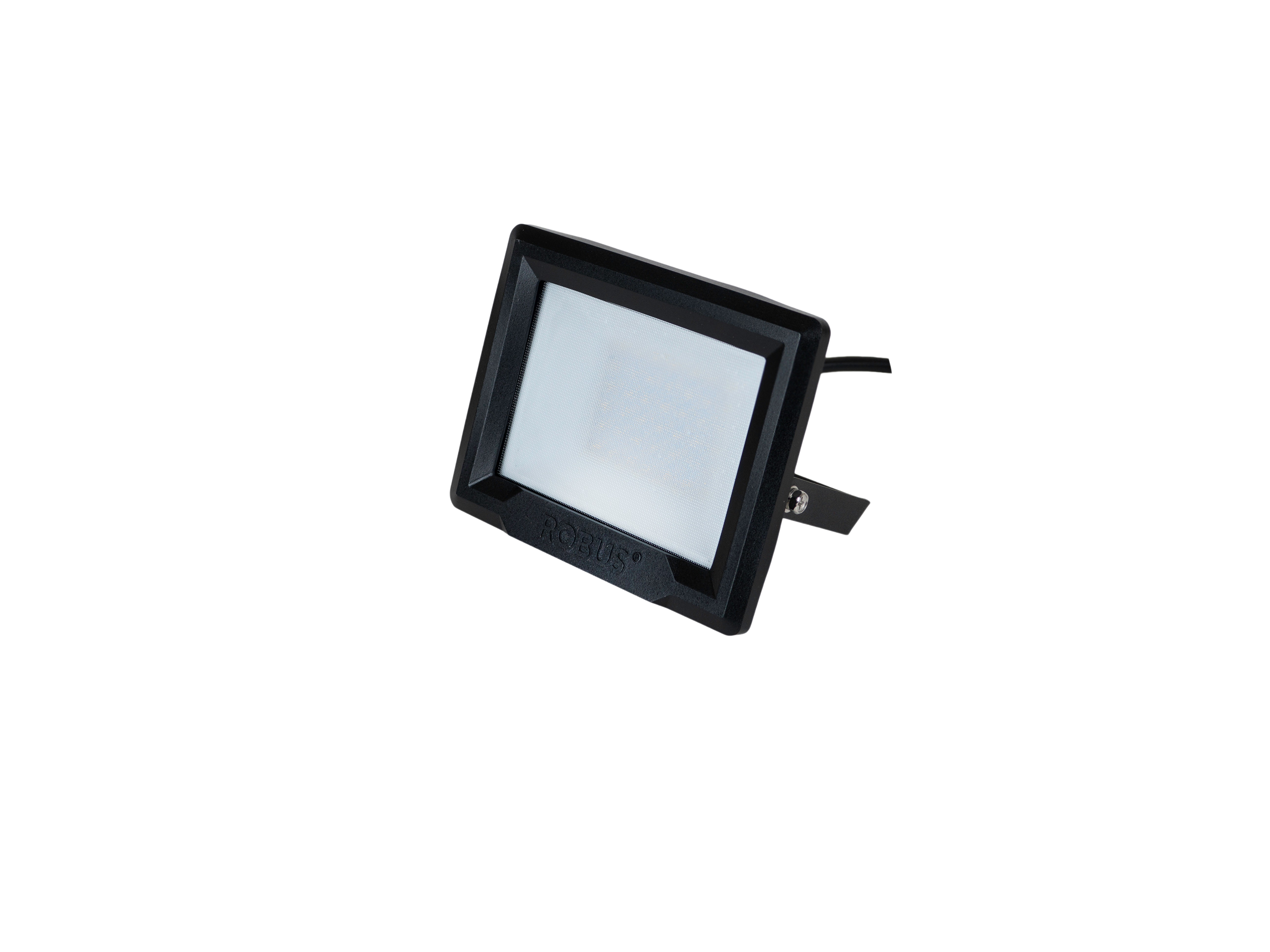 HiLume 10W LED flood light, IP65, Black, 3000K, c/w 1m flex