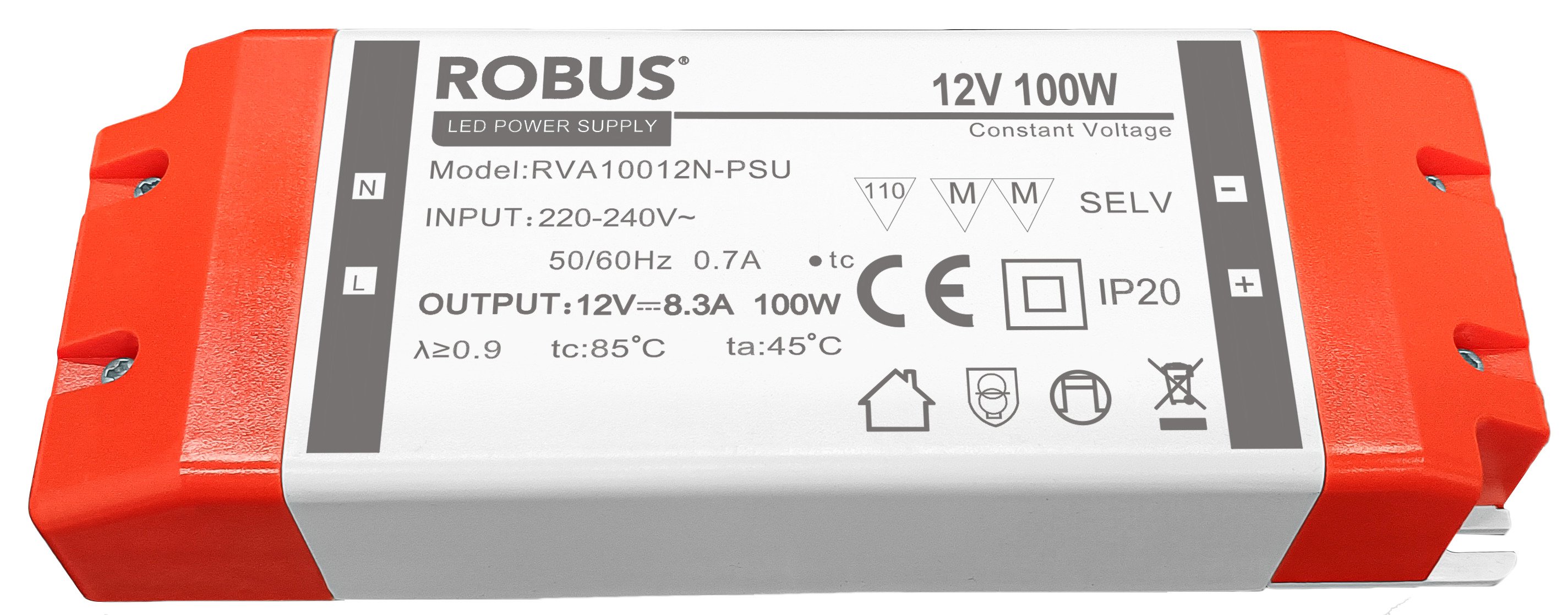 VEGAS 100W, 12V, IP20 constant voltage driver, non dimmable