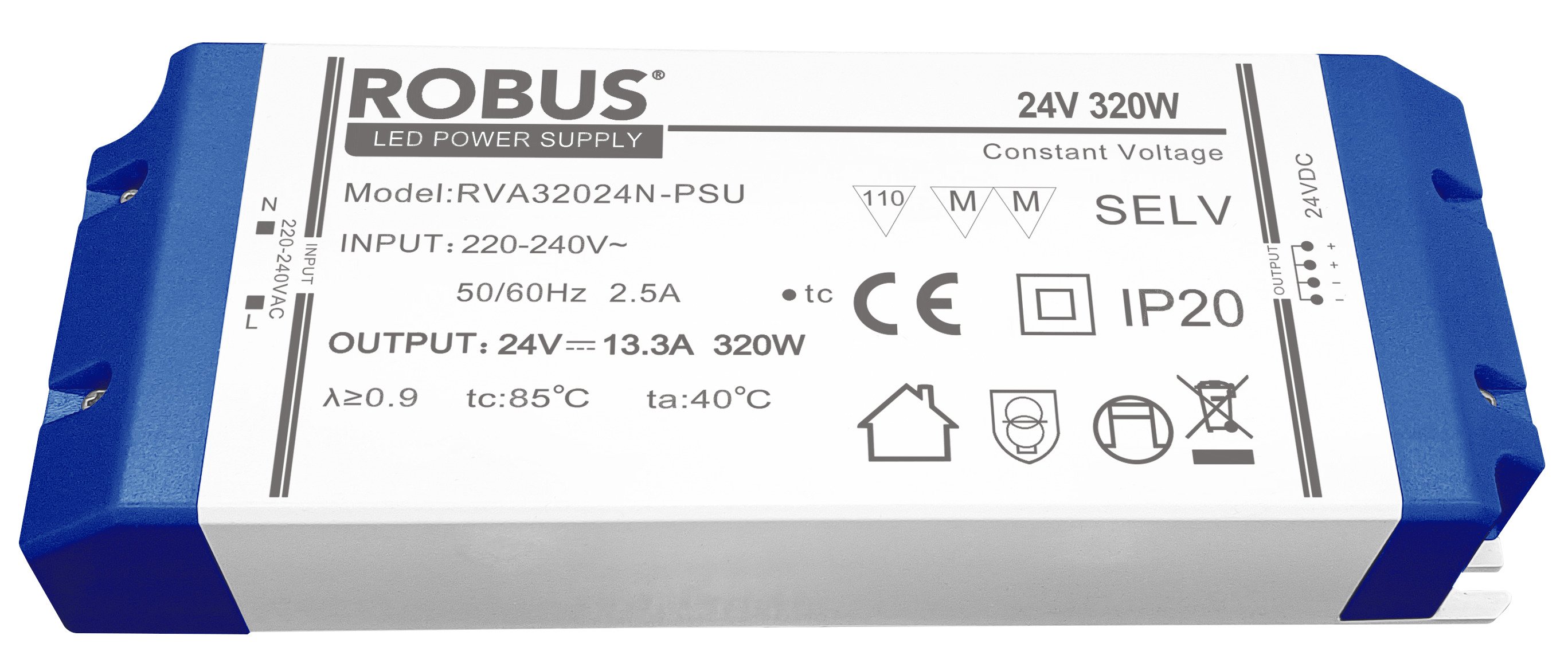 VEGAS 320W, 24V, IP20 constant voltage driver, non dimmable